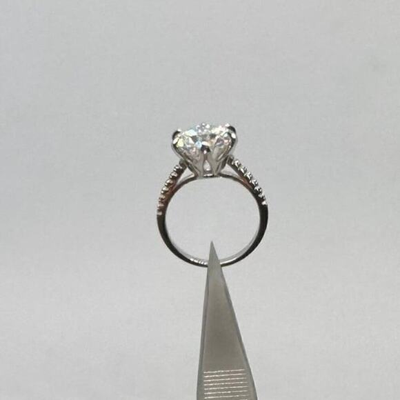 5 Carat Moissanite Ring 6 Prong Brilliant Round Cut 18K 925 GRA Certified - Picture 8 of 12